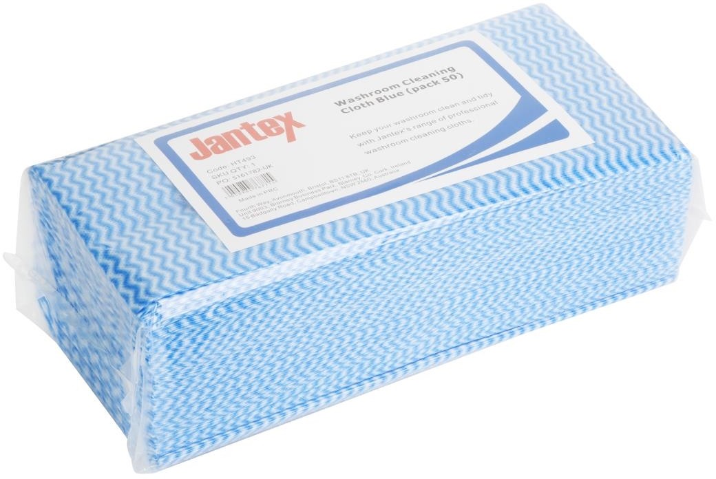  Jantex Chiffons de nettoyage salle de bain bleus (lot de 50) 