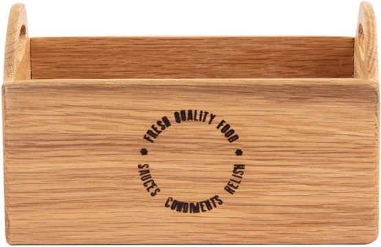  Olympia Porte-condiments en ch&ecirc;ne avec inscription 230mm 