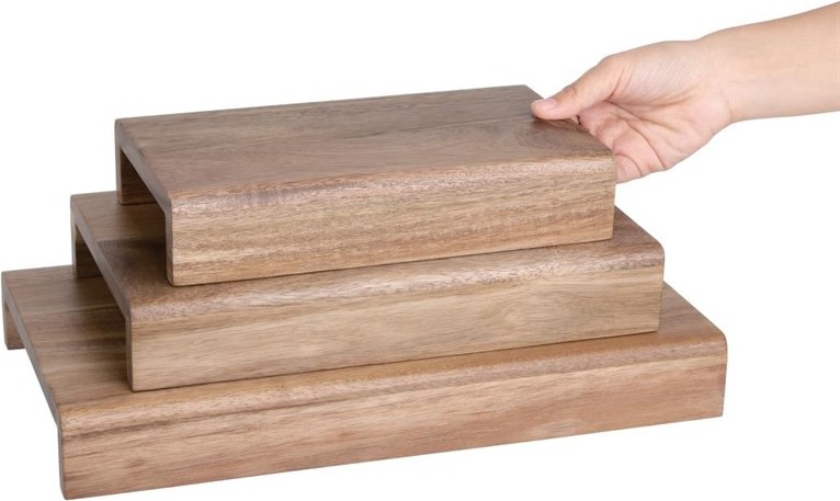  Olympia Rehausses en bois d'acacia FSC (lot de 3) 