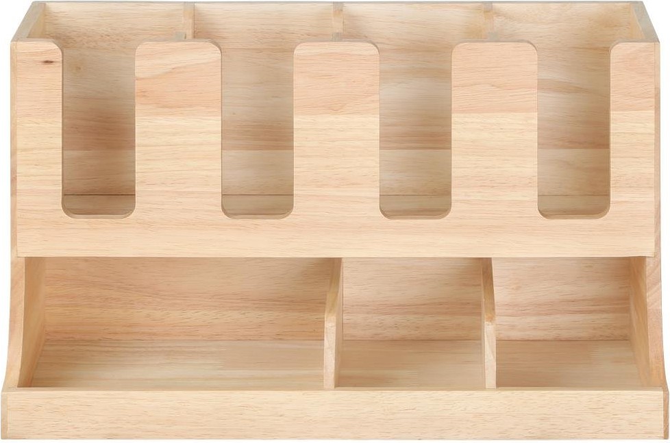  Olympia Organisateur de gobelets et condiments en bois d'h&eacute;v&eacute;a 450x405x240mm 