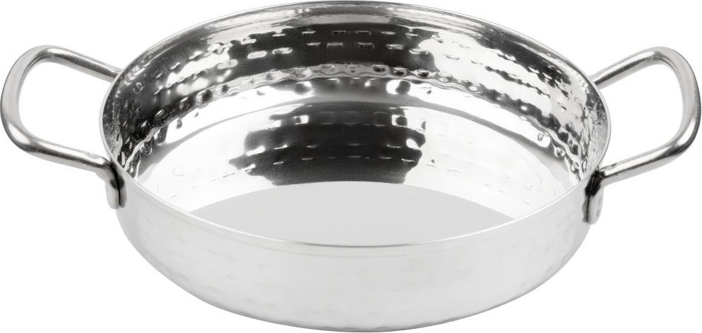  Olympia Plat double poign&eacute;e en inox martel&eacute; Table Presentation 125mm 