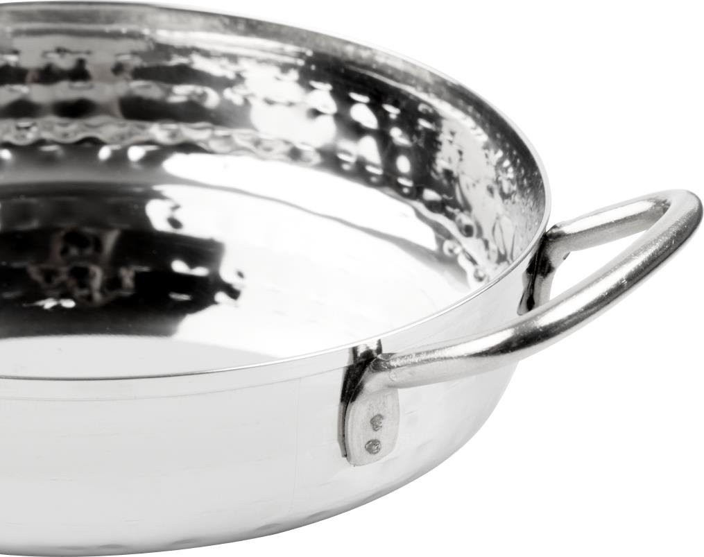  Olympia Plat double poign&eacute;e en inox martel&eacute; Table Presentation 125mm 