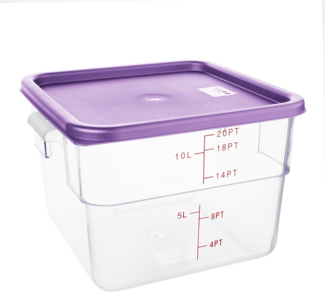 Hygiplas Grand couvercle carr&eacute; pour bo&icirc;te alimentaire violet 
