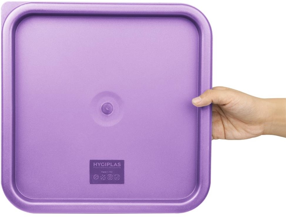  Hygiplas Grand couvercle carr&eacute; pour bo&icirc;te alimentaire violet 