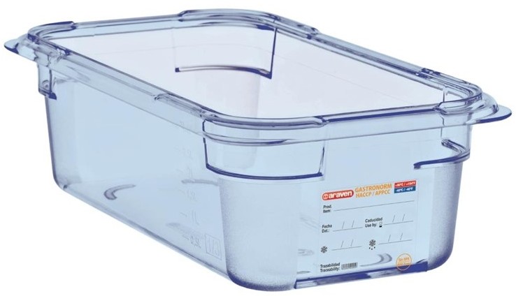  Araven Bo&icirc;te herm&eacute;tique bleue en ABS sans BPA GN1/4 100mm 