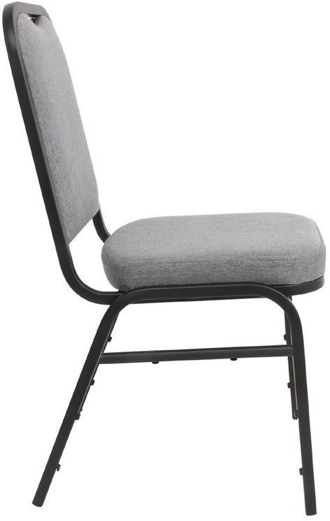  Bolero Chaise de banquet avec dossier carr&eacute; et tissu gris lot de 4 