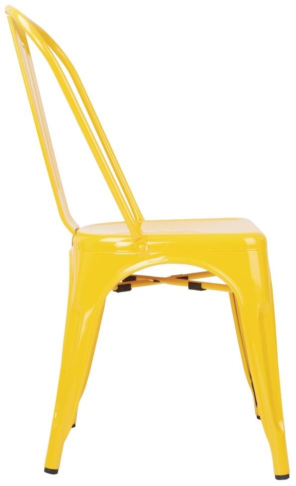  Bolero Chaises bistro en acier jaunes (lot de 4) 