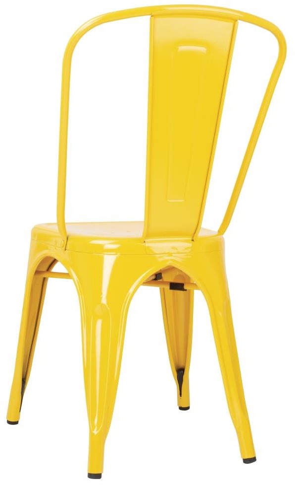  Bolero Chaises bistro en acier jaunes (lot de 4) 