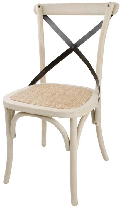  Bolero Chaises en ch&ecirc;ne avec dossier crois&eacute; sable 