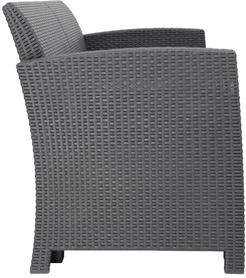 Bolero Ensemble fauteuils et table en rotin PP gris 
