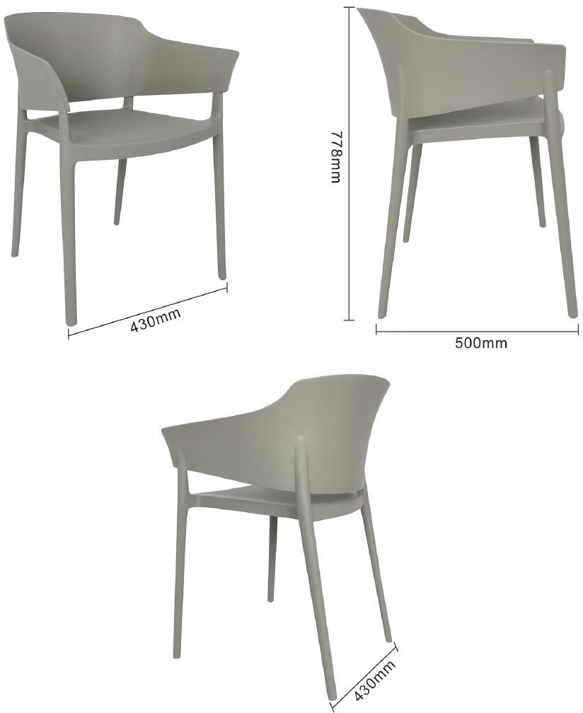  Bolero Fauteuils Lorenzo Caf&eacute; gris (lot de 2) 