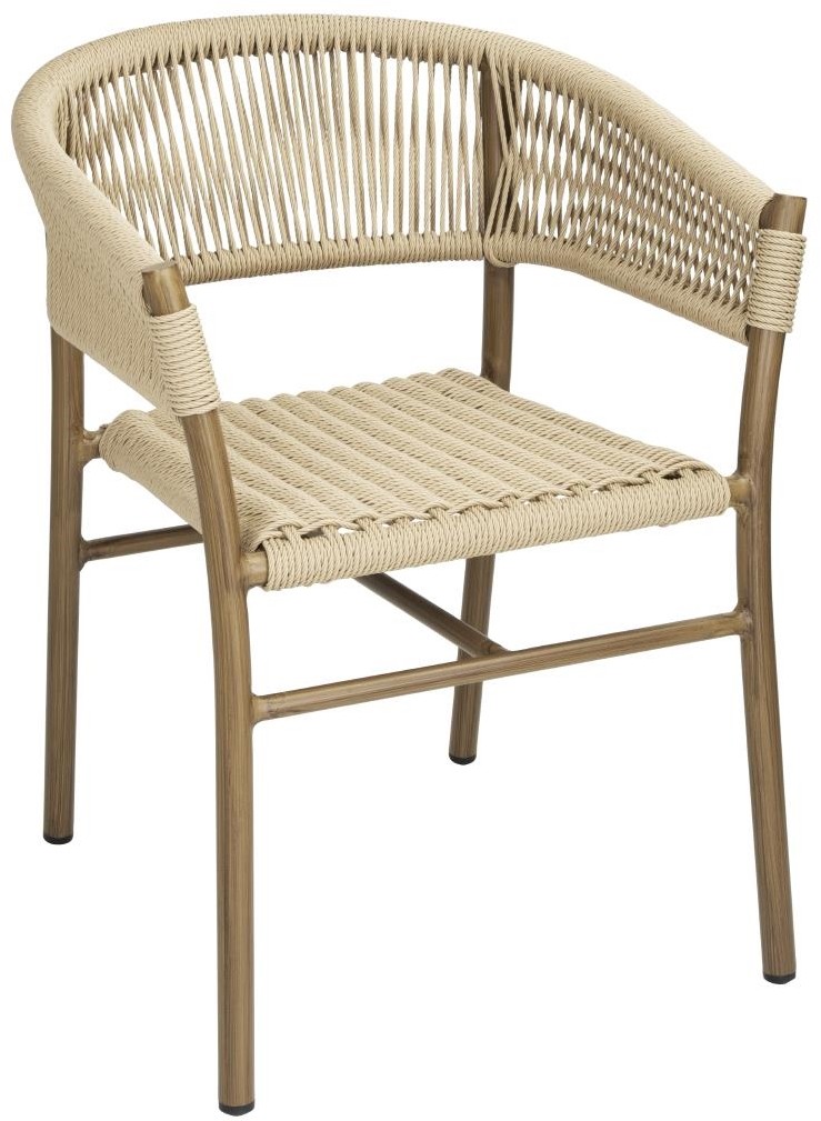  Bolero Fauteuils en corde naturelle tress&eacute;e Florence (lot de 2) 