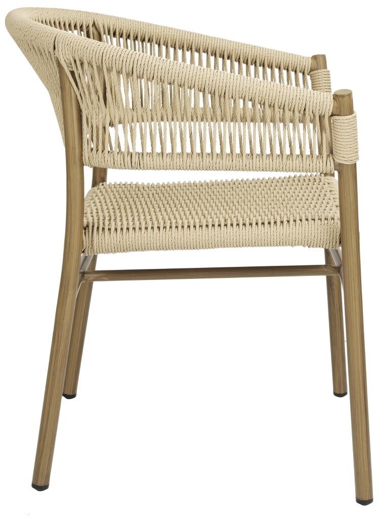  Bolero Fauteuils en corde naturelle tress&eacute;e Florence (lot de 2) 