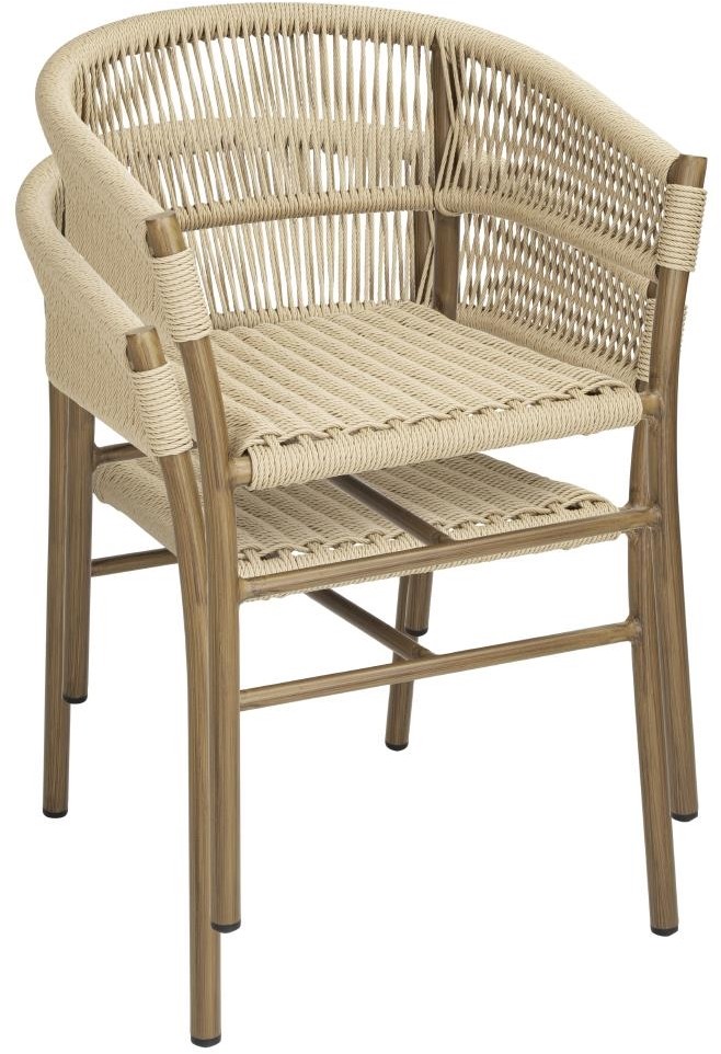  Bolero Fauteuils en corde naturelle tress&eacute;e Florence (lot de 2) 