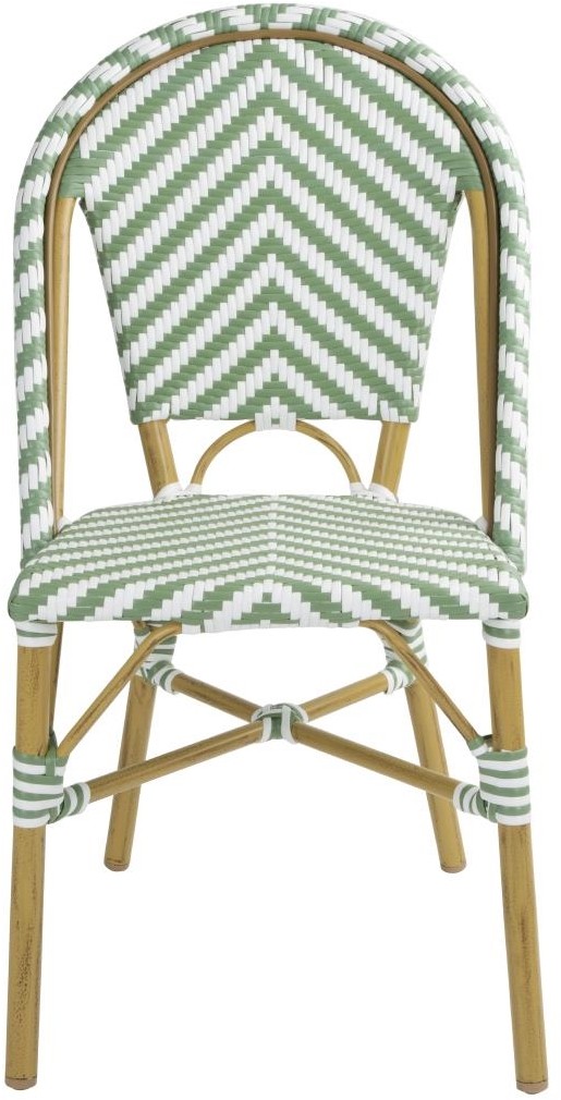  Bolero Chaises style parisien en rotin vert clair (lot de 2) 