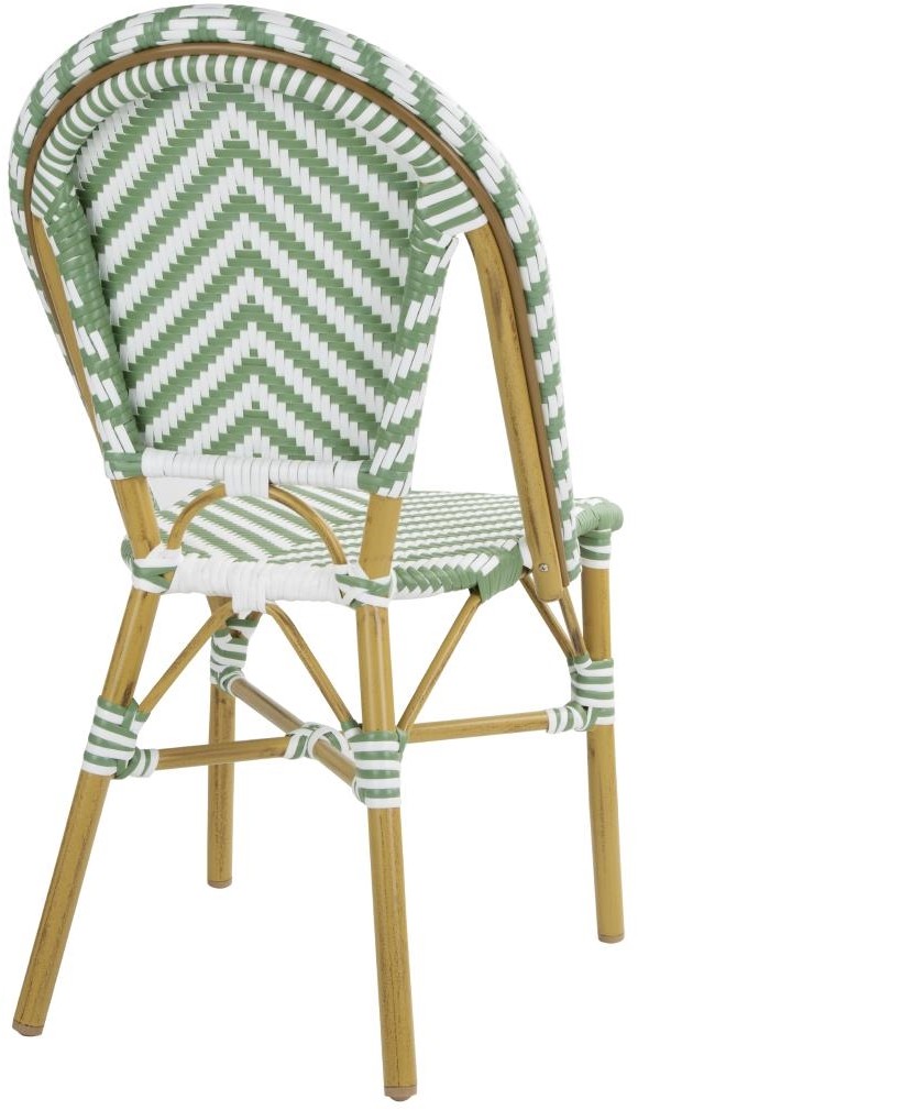  Bolero Chaises style parisien en rotin vert clair (lot de 2) 