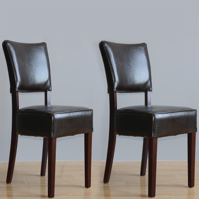  Bolero Chaises confortables en simili cuir marron fonc&eacute; 