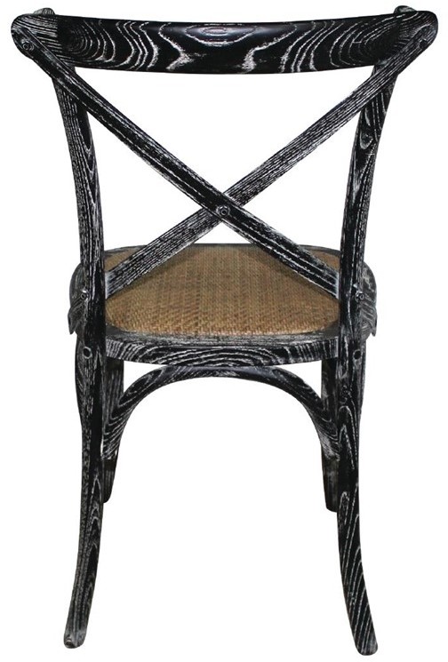  Bolero Chaises en bois patin&eacute; avec dossier crois&eacute; noires 