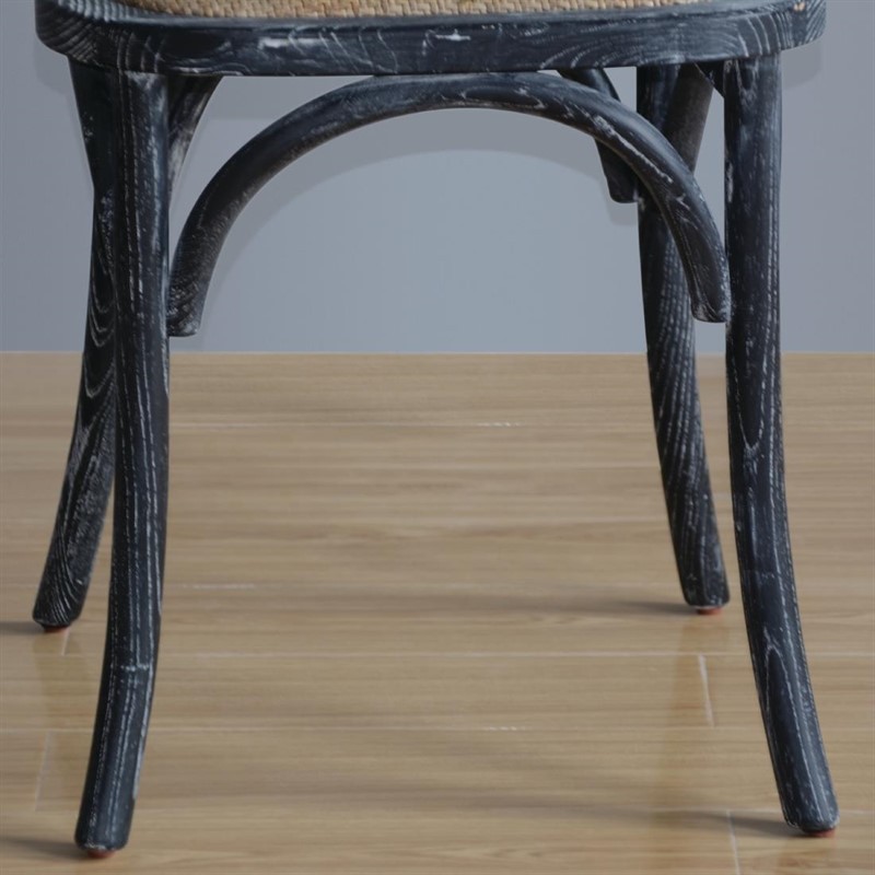  Bolero Chaises en bois patin&eacute; avec dossier crois&eacute; noires 