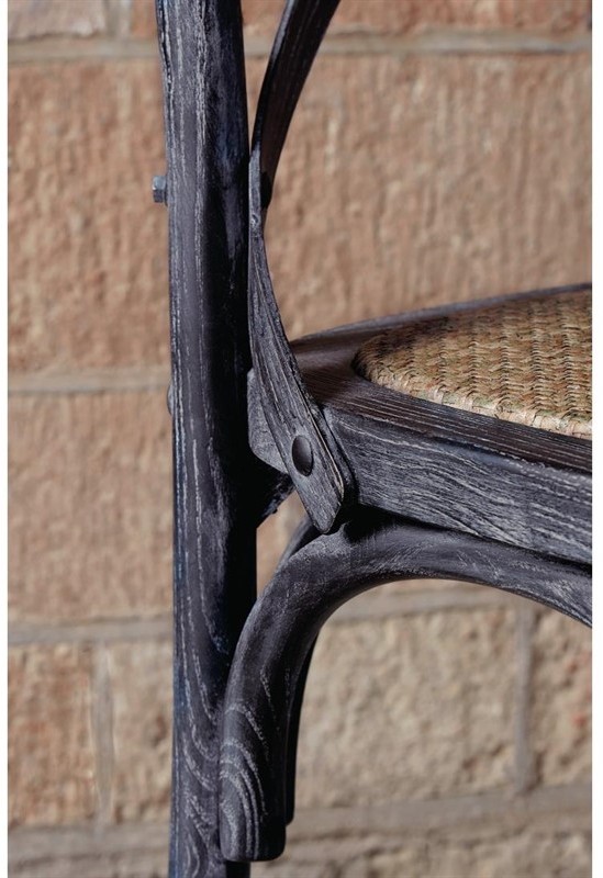  Bolero Chaises en bois patin&eacute; avec dossier crois&eacute; noires 