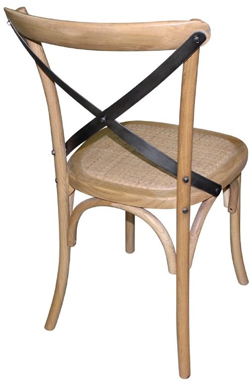  Bolero Chaises en bois patin&eacute; avec dossier crois&eacute; naturel 