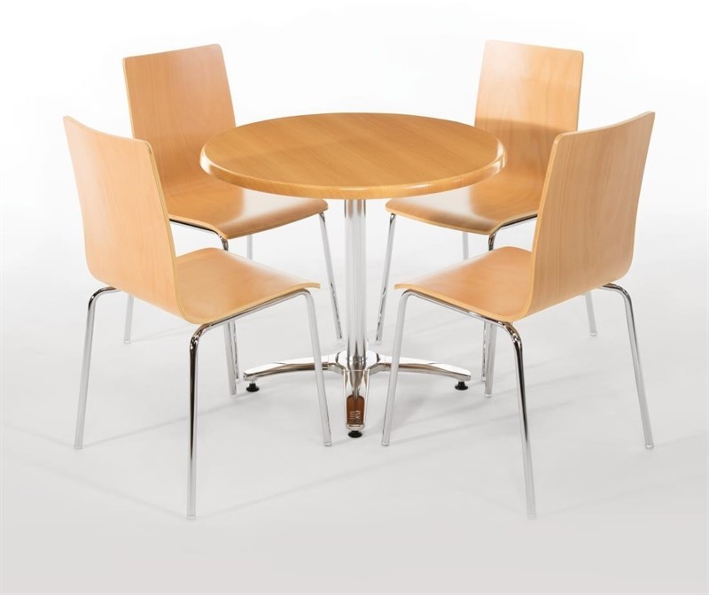  Bolero Chaise dossier carr&eacute; couleur naturelle lot de 4 
