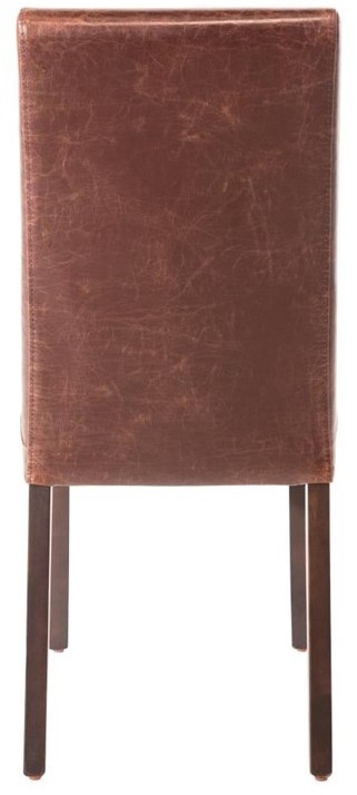  Bolero Chaise dossier haut en simili cuir marron fonc&eacute; patin&eacute; x2 