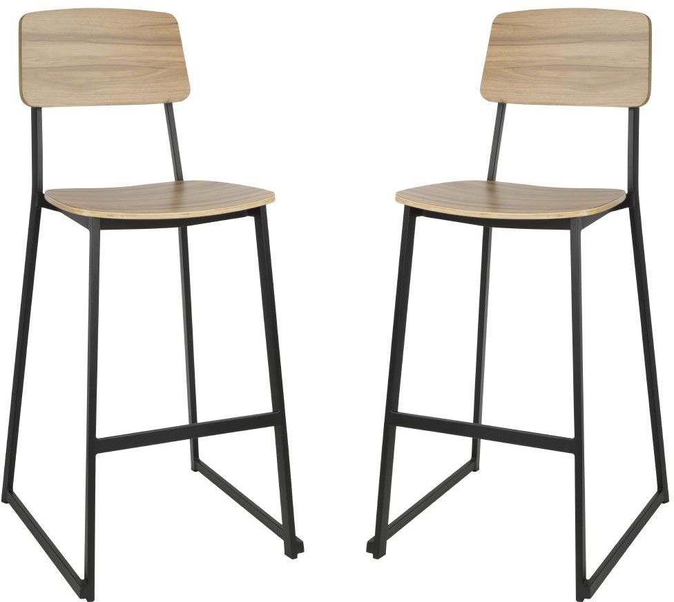  Bolero Tabourets hauts d'int&eacute;rieur en bois Beaufort (lot de 2) 