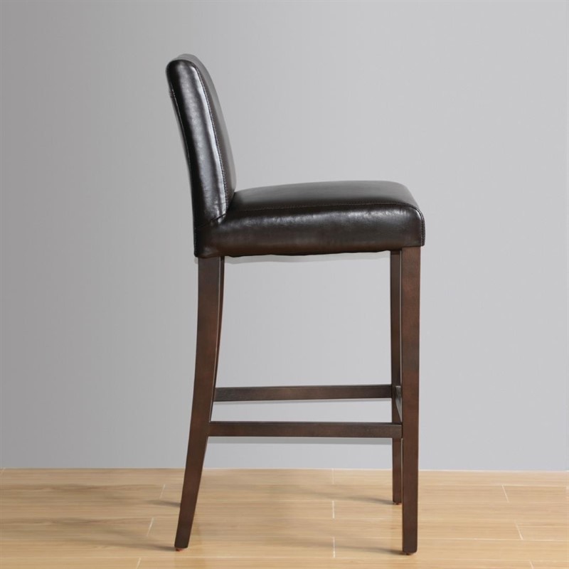  Bolero Tabouret de bar haut avec dossier en simili cuir marron fonc&eacute; 