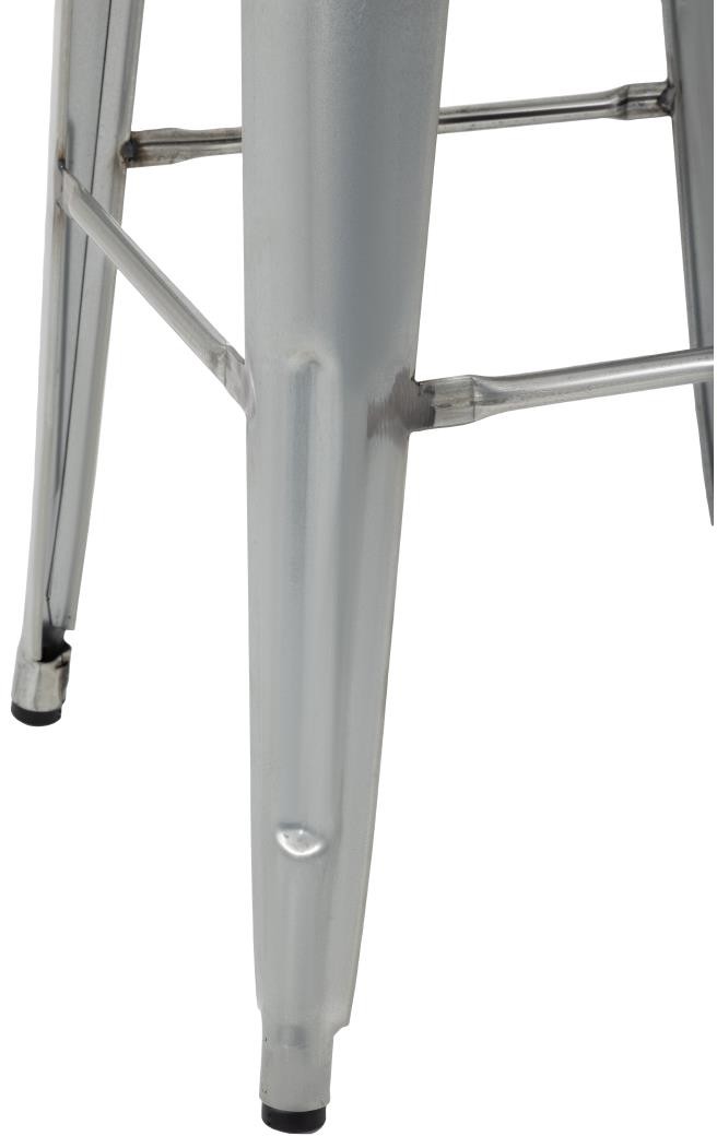  Bolero Tabourets hauts en acier galvanis&eacute; avec assise en bois Bistro (lot de 4) 