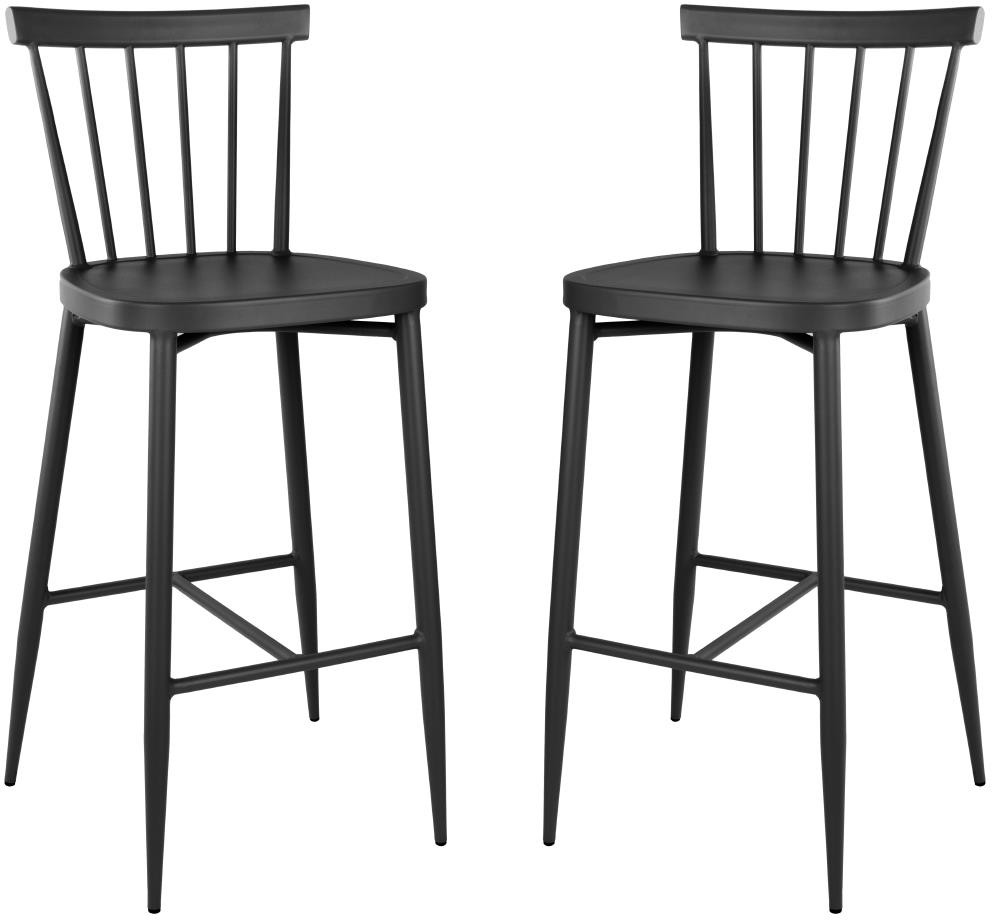 Bolero Tabourets hauts en aluminium Windsor noirs (lot de 2) 