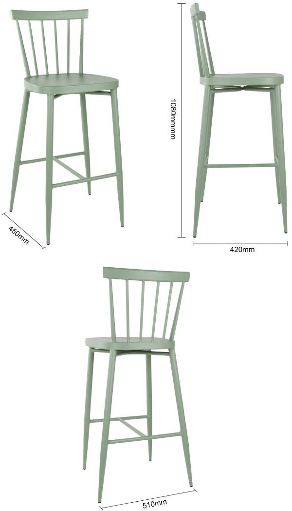  Bolero Tabourets hauts en aluminium Windsor verts (lot de 2) 