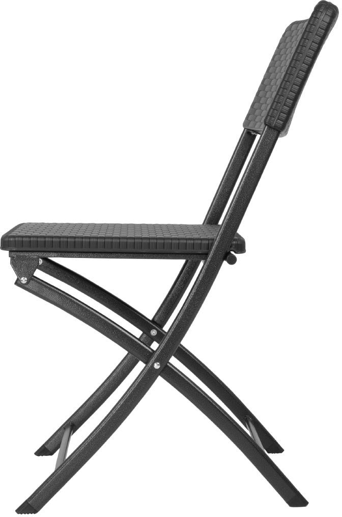  Bolero Chaises pliantes en rotin PE noires (lot de 2) 