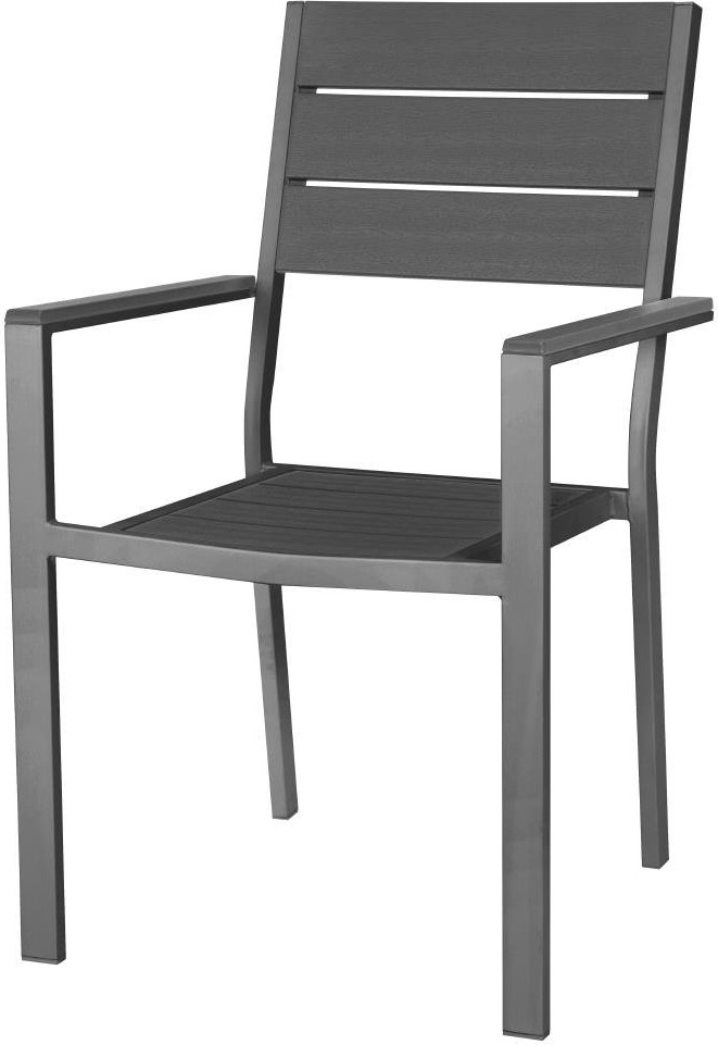  Bolero Fauteuils &agrave; lattes Valletta gris (Lot de 4) 