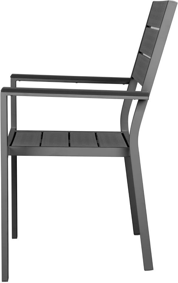  Bolero Fauteuils &agrave; lattes Valletta gris (Lot de 4) 