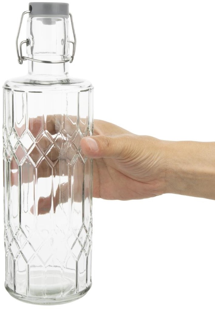  Olympia Bouteilles d'eau en verre avec bouchon Geo 1L (lot de 6) 