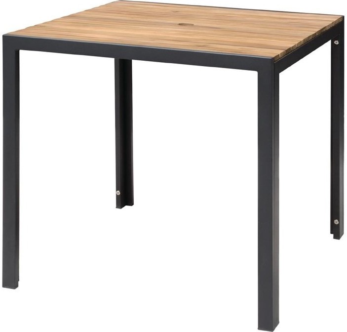  Bolero Table carrée en acier et acacia 80 cm 