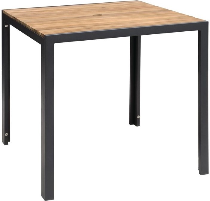  Bolero Table carrée en acier et acacia 80 cm 