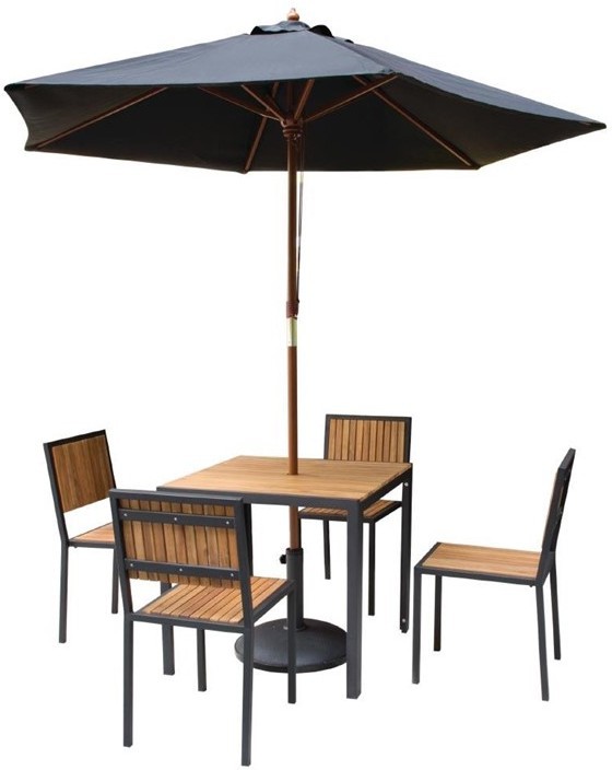  Bolero Table carr&eacute;e en acier et acacia 80 cm 