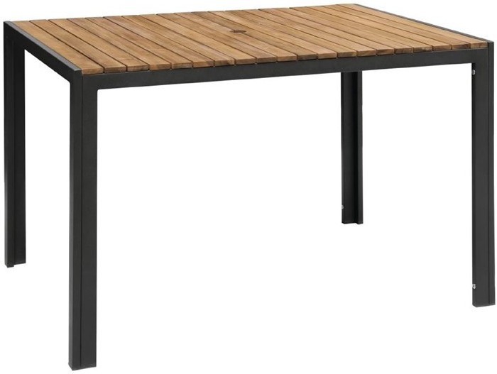  Bolero Table rectangulaire en acier et acacia 120 cm 