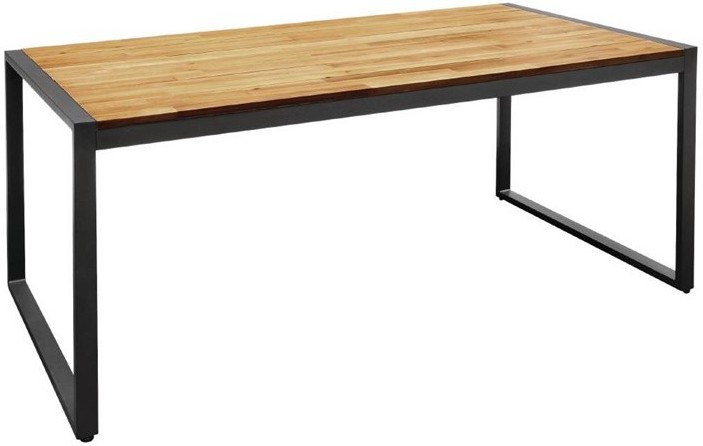  Bolero Table industrielle rectangulaire acier et acacia 180 cm 