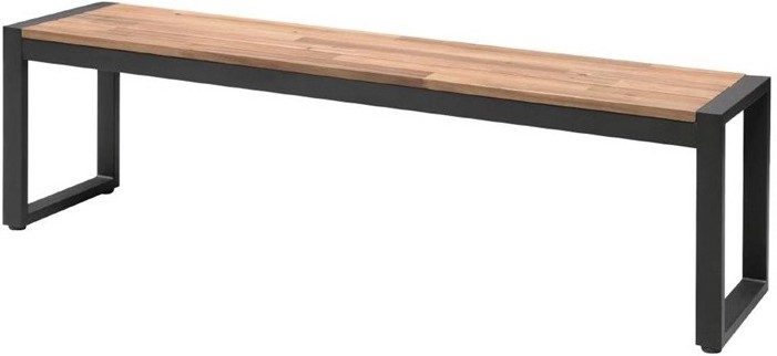 Bolero Bancs industriels en acier et acacia 160 cm (lot de 2) 