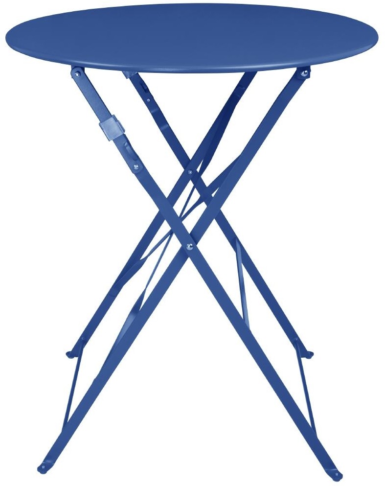  Bolero Table de terrasse ronde Perth bleu marine fonc&eacute; 