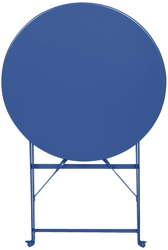  Bolero Table de terrasse ronde Perth bleu marine fonc&eacute; 
