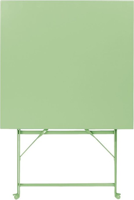  Bolero Table de terrasse carr&eacute;e pliante en acier vert clair 600 mm 