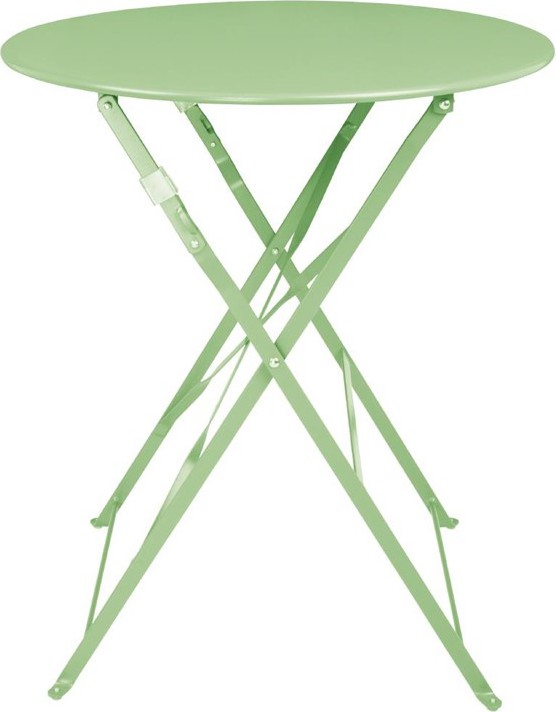  Bolero Table de terrasse carr&eacute;e pliante en acier vert clair 595 mm 