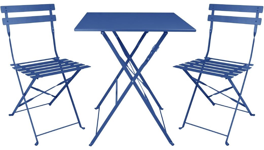  Bolero Table de terrasse carr&eacute;e Perth bleu marine fonc&eacute; 