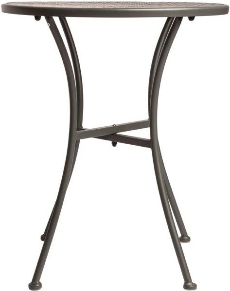  Bolero Table bistro ronde en acier ajour&eacute; grise 600mm 