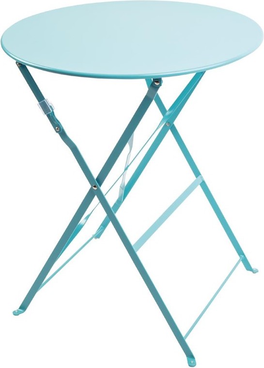  Bolero Table de terrasse ronde en acier bleu turquoise 595mm 