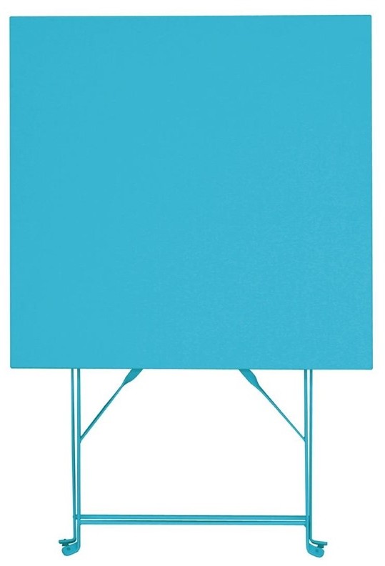  Bolero Table de terrasse carr&eacute;e en acier bleu turquoise 600mm 